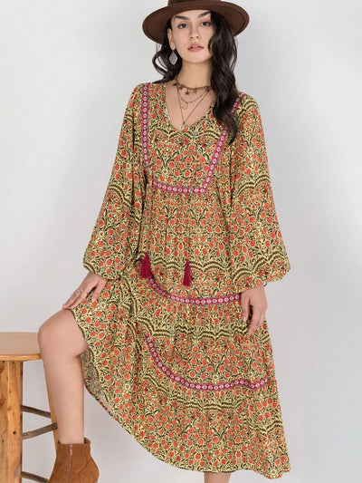 Boho Midi Dress Amber