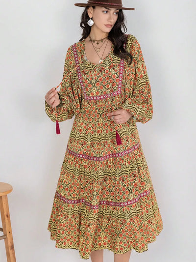Boho Midi Dress Amber