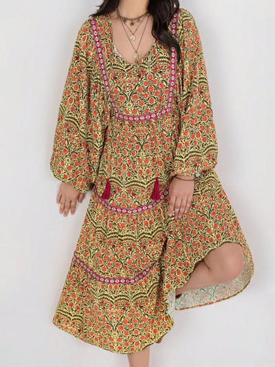 Boho Midi Dress Amber