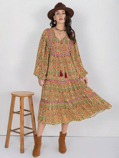 Boho Midi Dress Amber