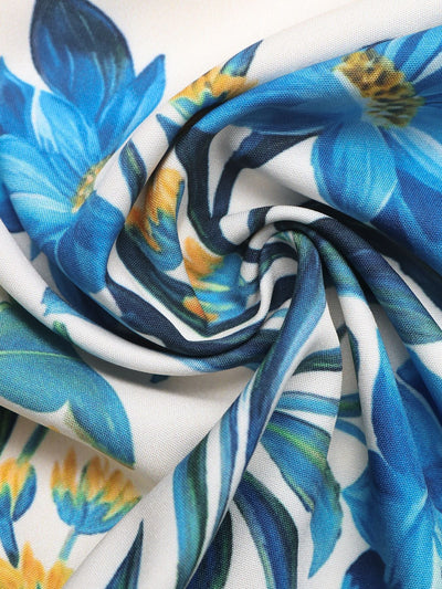 Floral Print Sweetheart Neck Maxi Dress