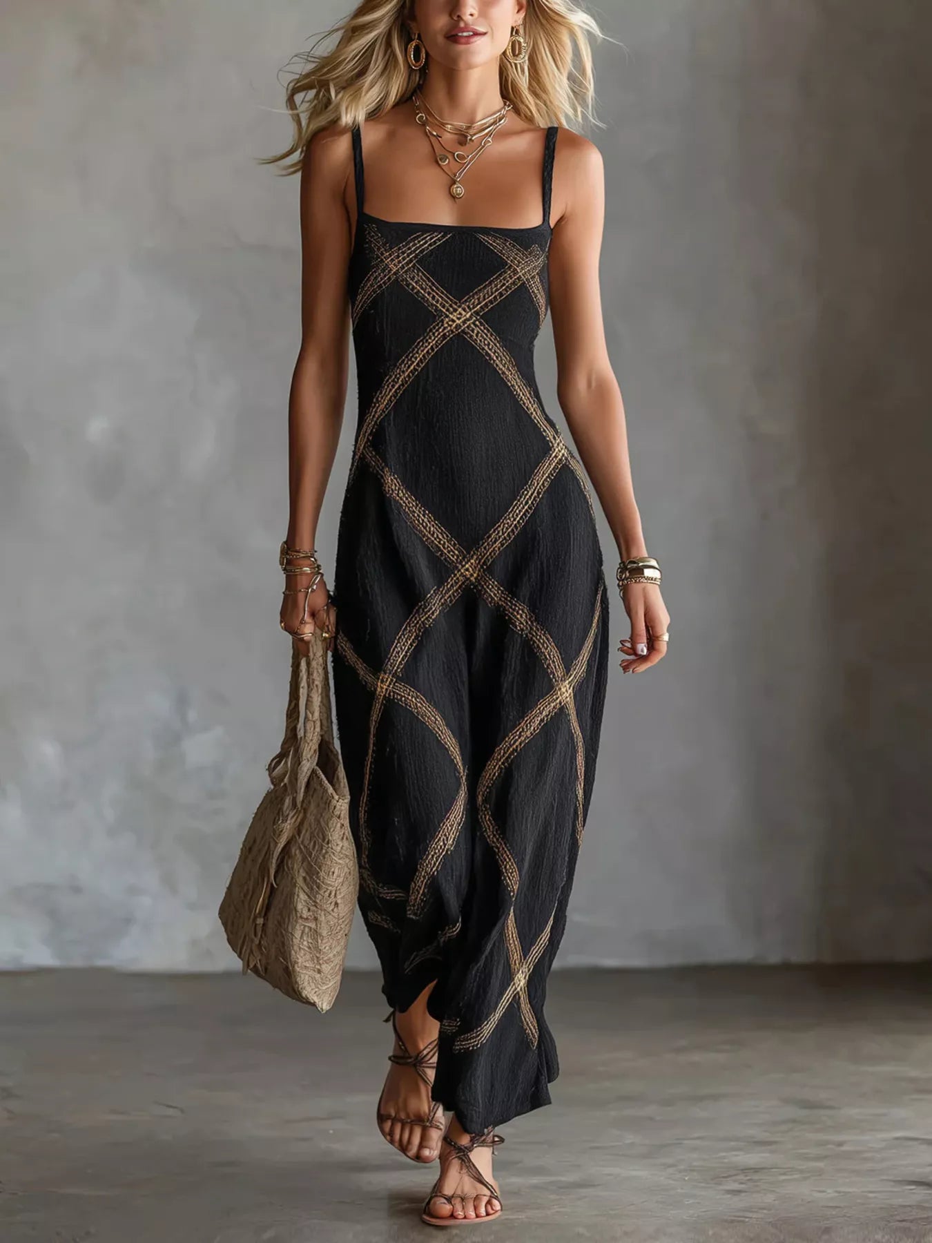 Full Size Square Neck Maxi Dress Plus Size