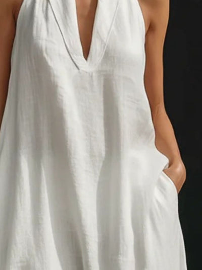 Halter Neck Maxi Dress with Pockets