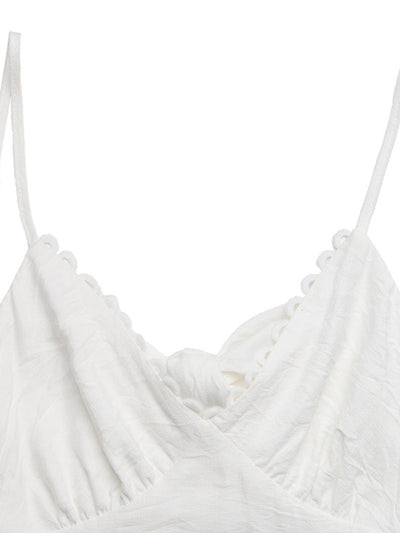 Lace Detail V-Neck Tiered Maxi Dress