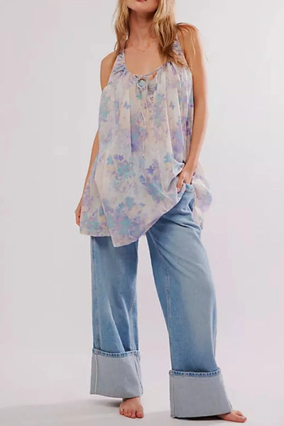 Printed Sleeveless Summer Mini Dress