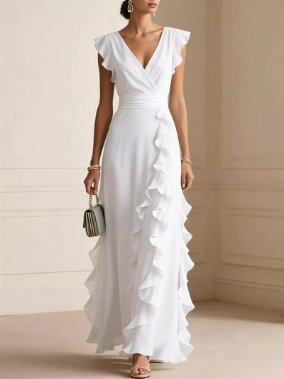 Ruffled Surplice Maxi Dress