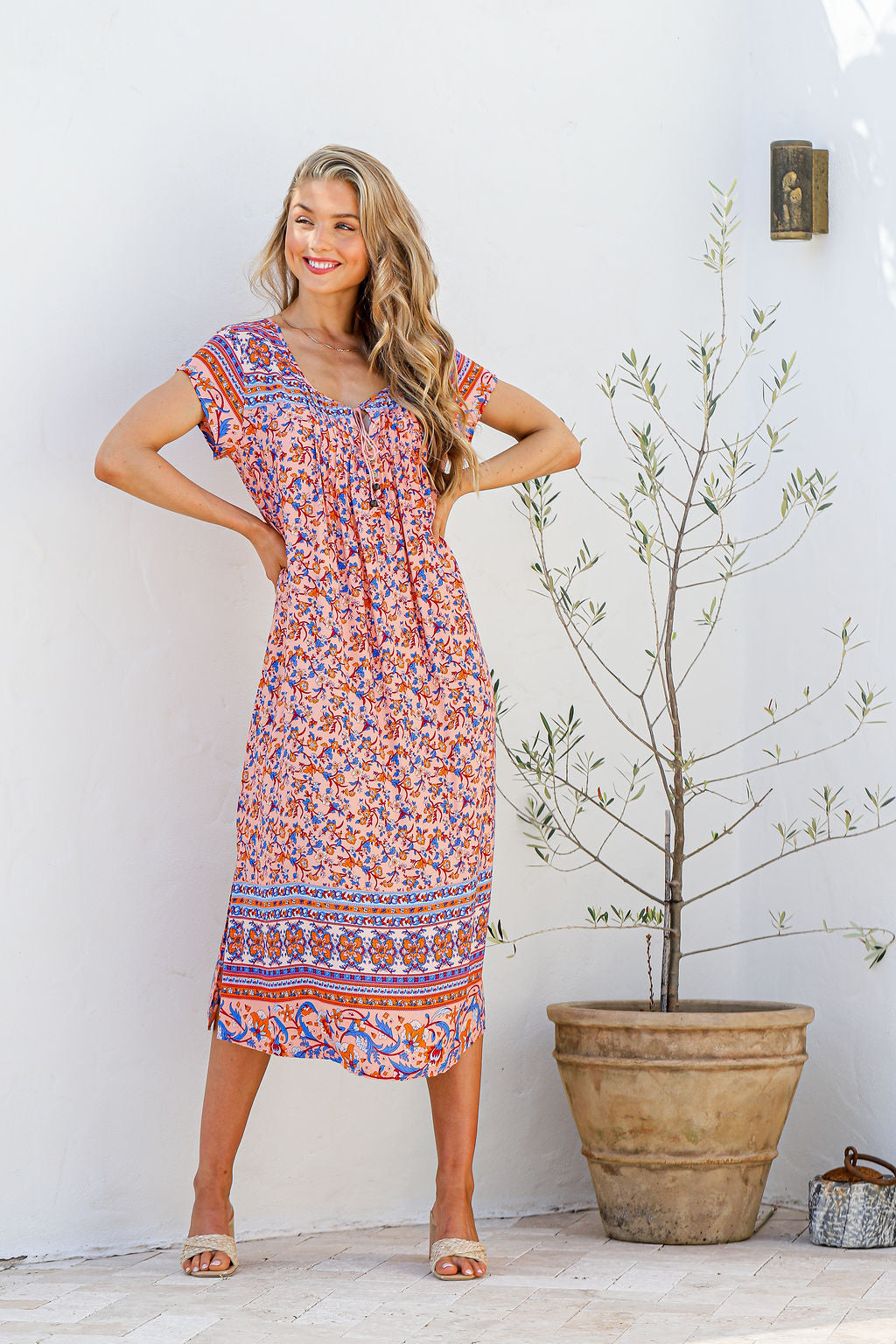 Amabel Boho Midi Dress