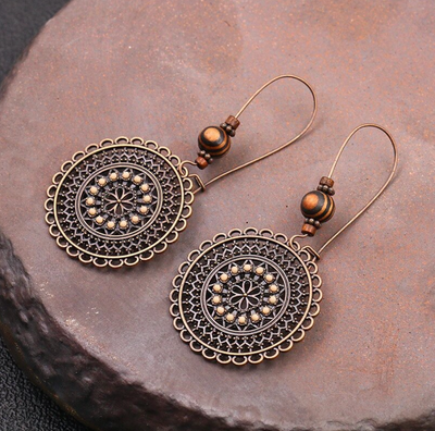 Round Geometric Earrings