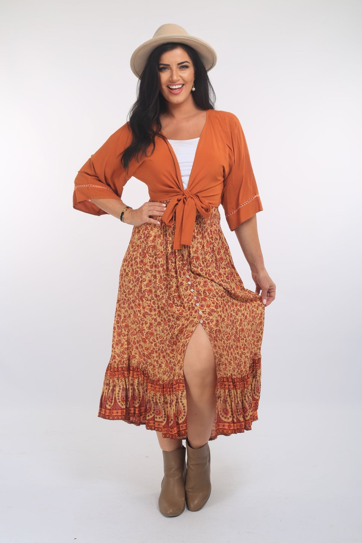 Wrap Blouse - Terracotta